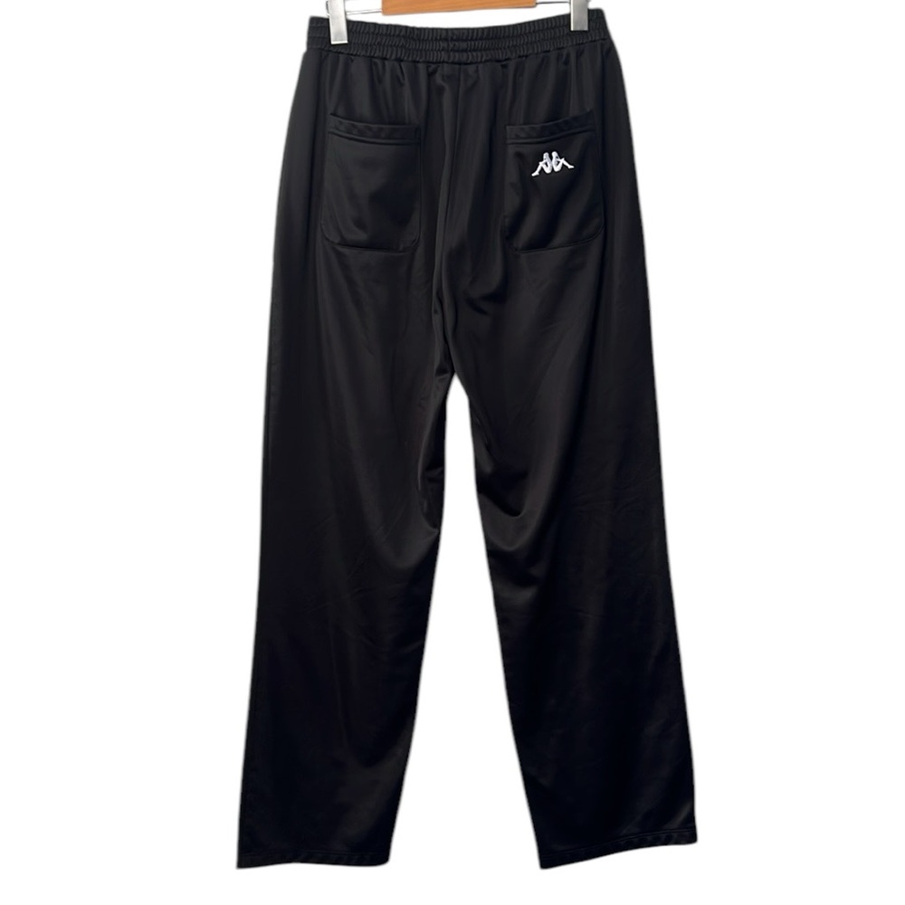 Kappa Track Pants Joggers Black Shiny Retro Y2K Youth Size Large Adult Small